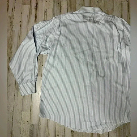Brooks Brothers White/ Blue Striped Shirt Mens 17-36 Button Up Long Sleeve - Picture 13 of 13